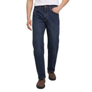 NEW Wrangler Men's 34X30 Regular Fit Stretch Denim Jeans Dark Blue G1586